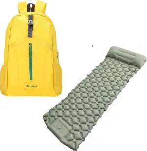 Hiking Backpack and Ultralight Inflatable Camping Sleeping Pad, Ideal for Hiking, Travel & Outdoor Adventures