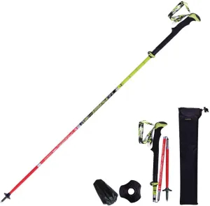 Hiking Poles 7001 Super-Hard Aluminum, Carbon Fiber Trekking Poles Lightweight Collapsible Folding Walking Sticks Included A Mud Baskets, Foot Cover, (Red M)