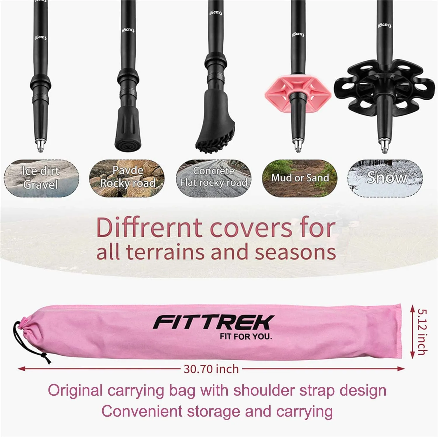 Hiking Poles for Kids - Ultralight Nordic Walking Sticks - Telescopic Child Trekking Poles Collapsible 2 Pack
