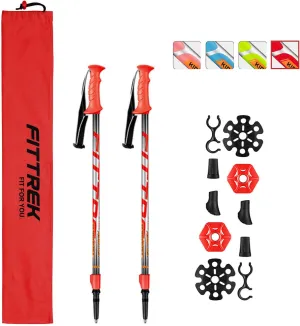Hiking Poles for Kids - Ultralight Nordic Walking Sticks - Telescopic Child Trekking Poles Collapsible 2 Pack
