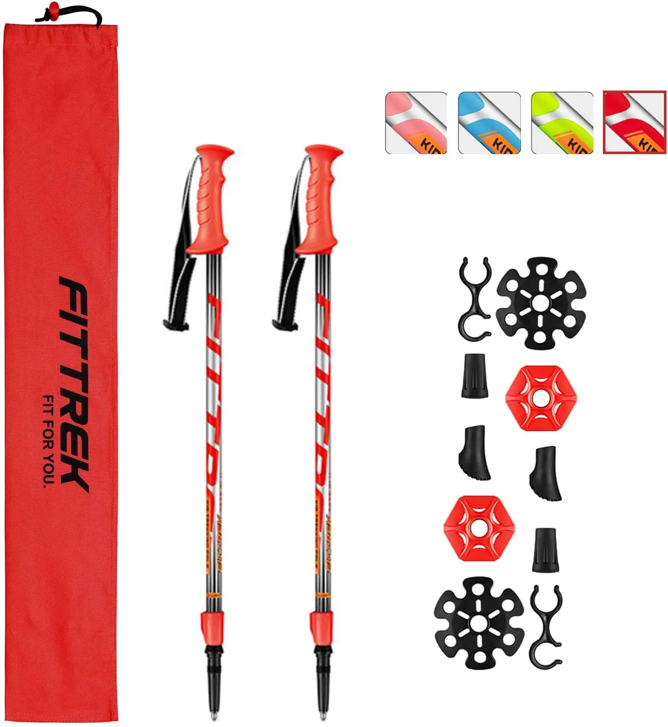 Hiking Poles for Kids - Ultralight Nordic Walking Sticks - Telescopic Child Trekking Poles Collapsible 2 Pack
