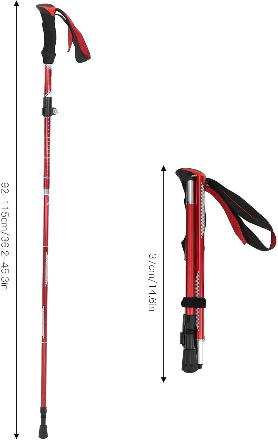 Hiking Trekking Poles, Collapsible Hiking Or Walking Sticks, Lightweight Aluminum Hiking Poles for Hiking, Trekking, Different Length for Man Woman