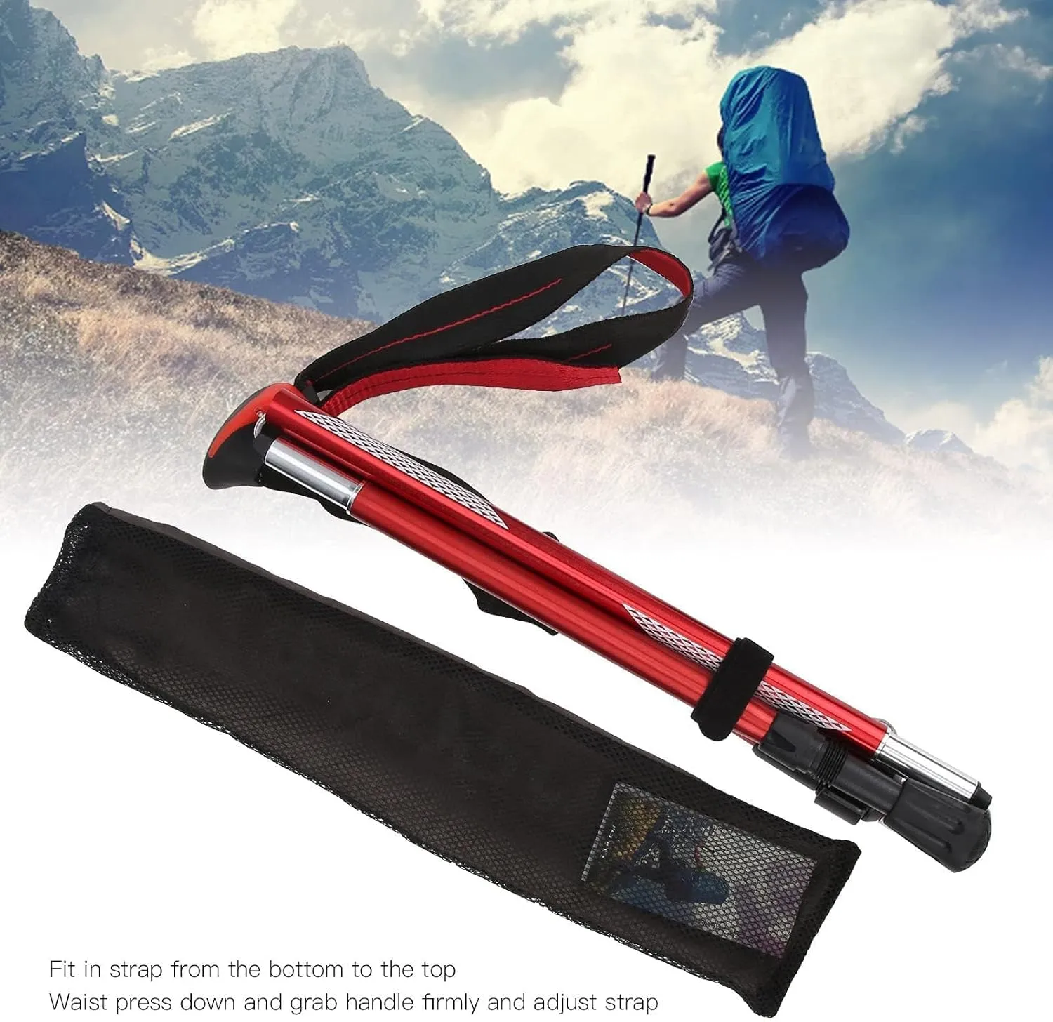 Hiking Trekking Poles, Collapsible Hiking Or Walking Sticks, Lightweight Aluminum Hiking Poles for Hiking, Trekking, Different Length for Man Woman