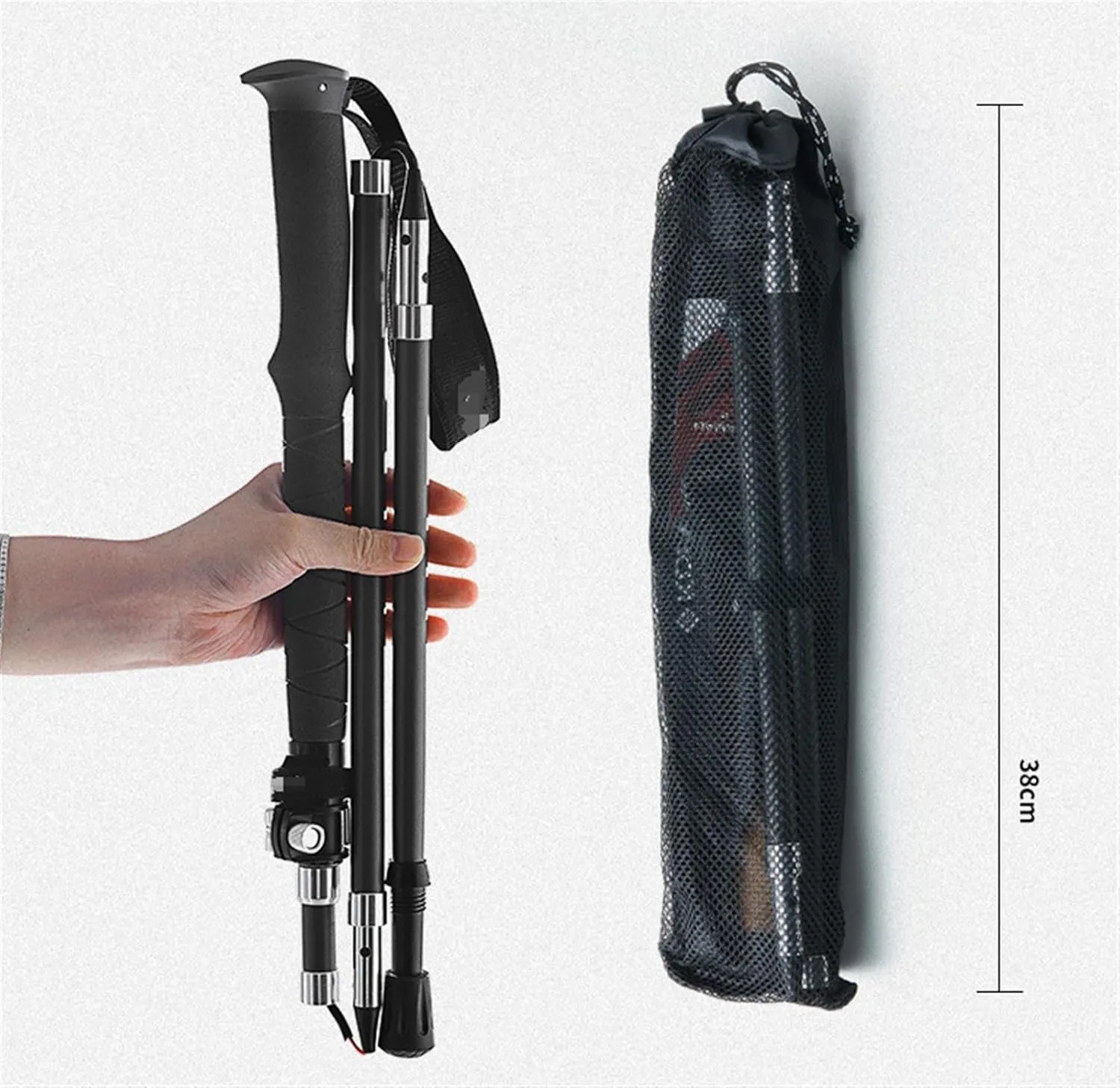 Hiking Trekking Poles Folding Trekking Hiking Poles Carbon Fiber Walking Stick Lightweight for Camping Mountaining Hiking Sticks for Trekking