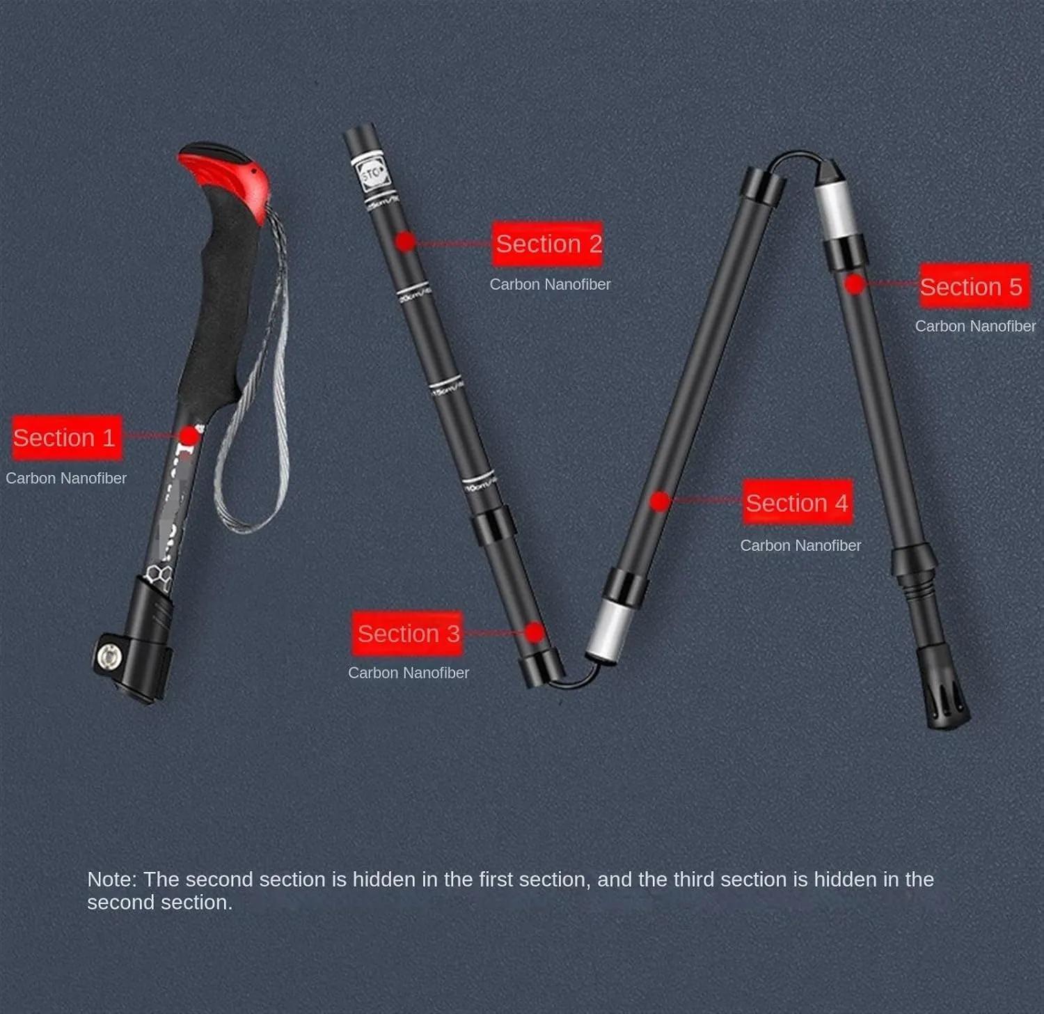 Hiking Trekking Poles Lightweight Trekking Poles Walking Sticks Adjustable Hiking Pole for Camping Hiking Sticks for Trekking