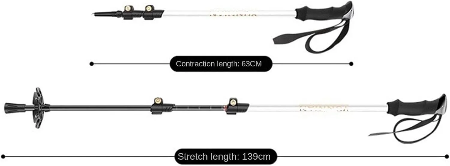 Hiking Trekking Poles Outdoor Trekking Poles Carbon Fiber Trekking Poles Telescopic Climbing Pole Foldable Portable Hiking Sticks for Trekking(Yellow)