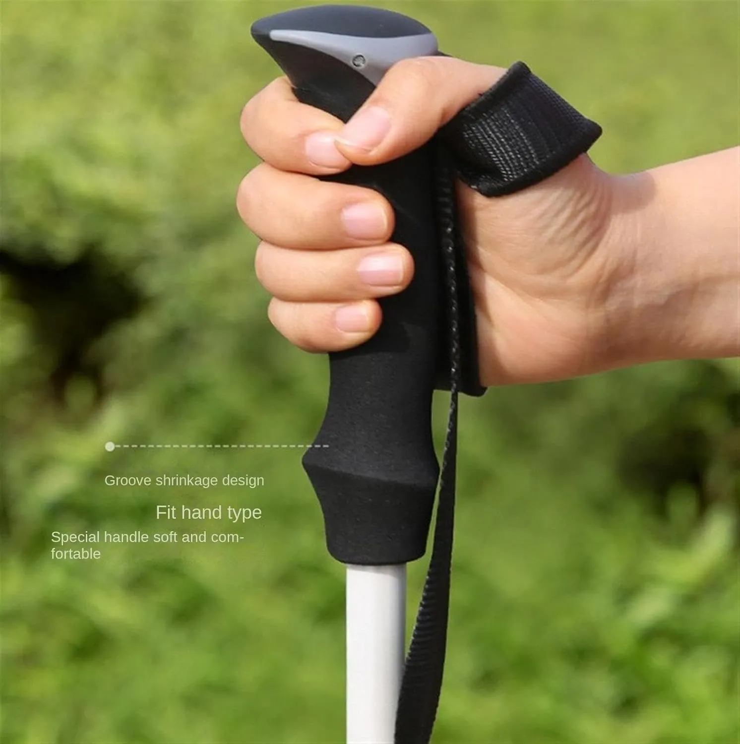 Hiking Trekking Poles Outdoor Trekking Poles Carbon Fiber Trekking Poles Telescopic Climbing Pole Foldable Portable Hiking Sticks for Trekking(Yellow)
