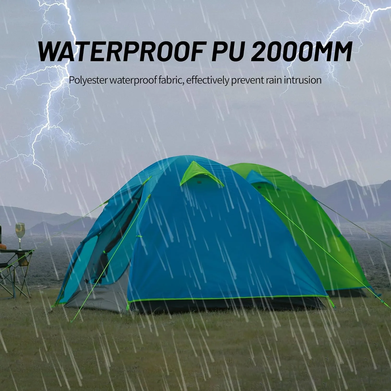 Himalaya 2 Person Camping Tent, Backpacking Tent Waterproof Windproof Lightweight Portable Easy Setup Double Layer Two Door for Outdoor Camping Hiking Mountaineering Travel