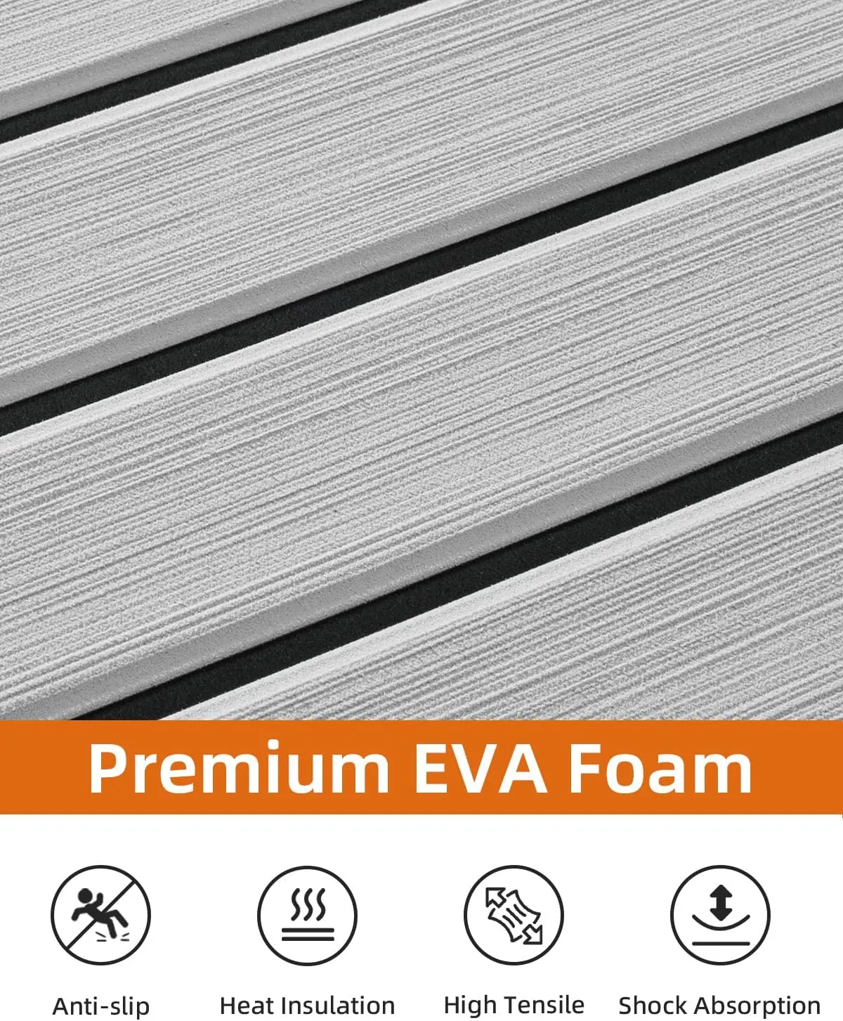 Hjdeck Boat Flooring EVA Foam Boat Decking with 3M Self-Adhesive Backing, Boat Foam Flooring Marine Carpet Faux Teak Sheet for Yacht Fishing Boat Kayak Motorboat RV Floor Helm Pad