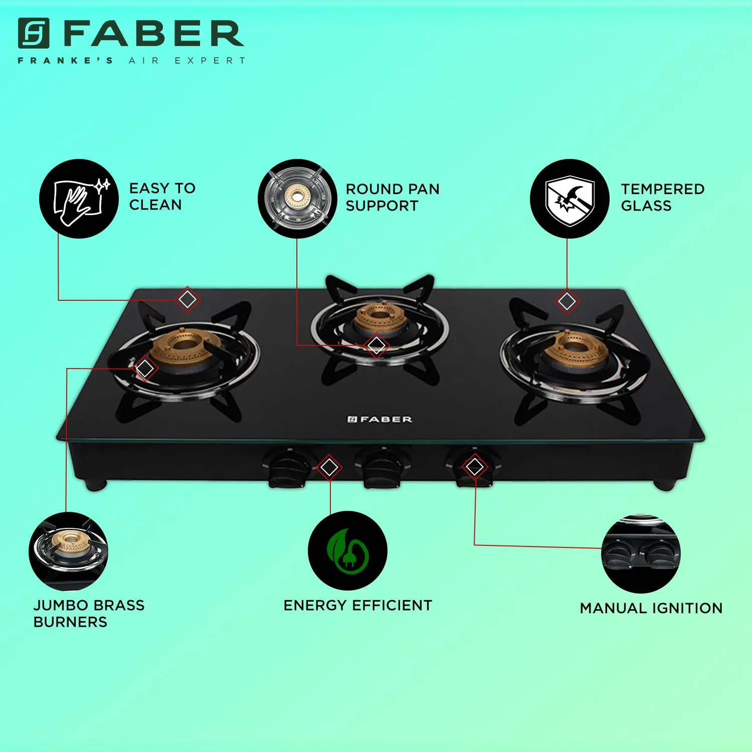  HOB COOKTOP DAISY 3BB BK