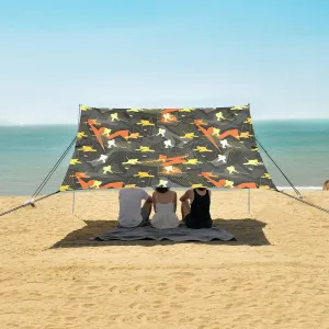 Hockey Players Silhouette Pattern Beach Camping Tent Sun Shelter for Whole Family, Beach Shade Canopy with UPF50  UV Protection,Easy Set Up and Carry,Outdoor Shade for Trips, Fishing, Backyard