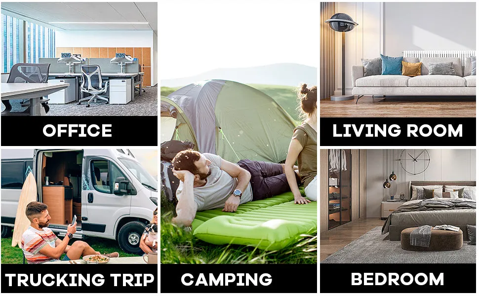 HOMBYS Memory Foam Camping Mattress Pad,Portable Sleeping Pad for Adult,Waterproof Cot Mattress,Roll Up Floor Mattress,Foldable Backpacking Travel Bed for Hiking,Guest Bed