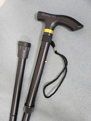 HoneyGirl Aluminium Trekking Pole, Collapsible Cane, Ultralight Four-Pole Cross-Country Walking Stick, Suitable for Hiking, Off-Road, Male and Female Fit
