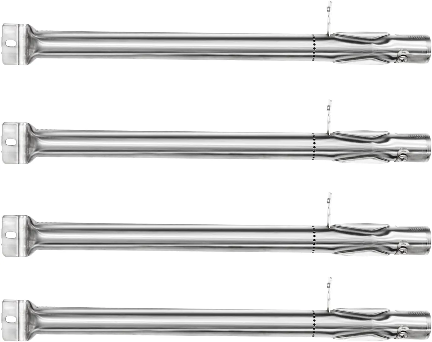 Hongso 15 3/8" BBQ Gas Grill Replacement Stainless Steel Pipe Tube Burner for Kenmore Sears, K Mart Part, Members Mark Part, Outdoor Gourmet, Lowes Model Grills, 4-Pack