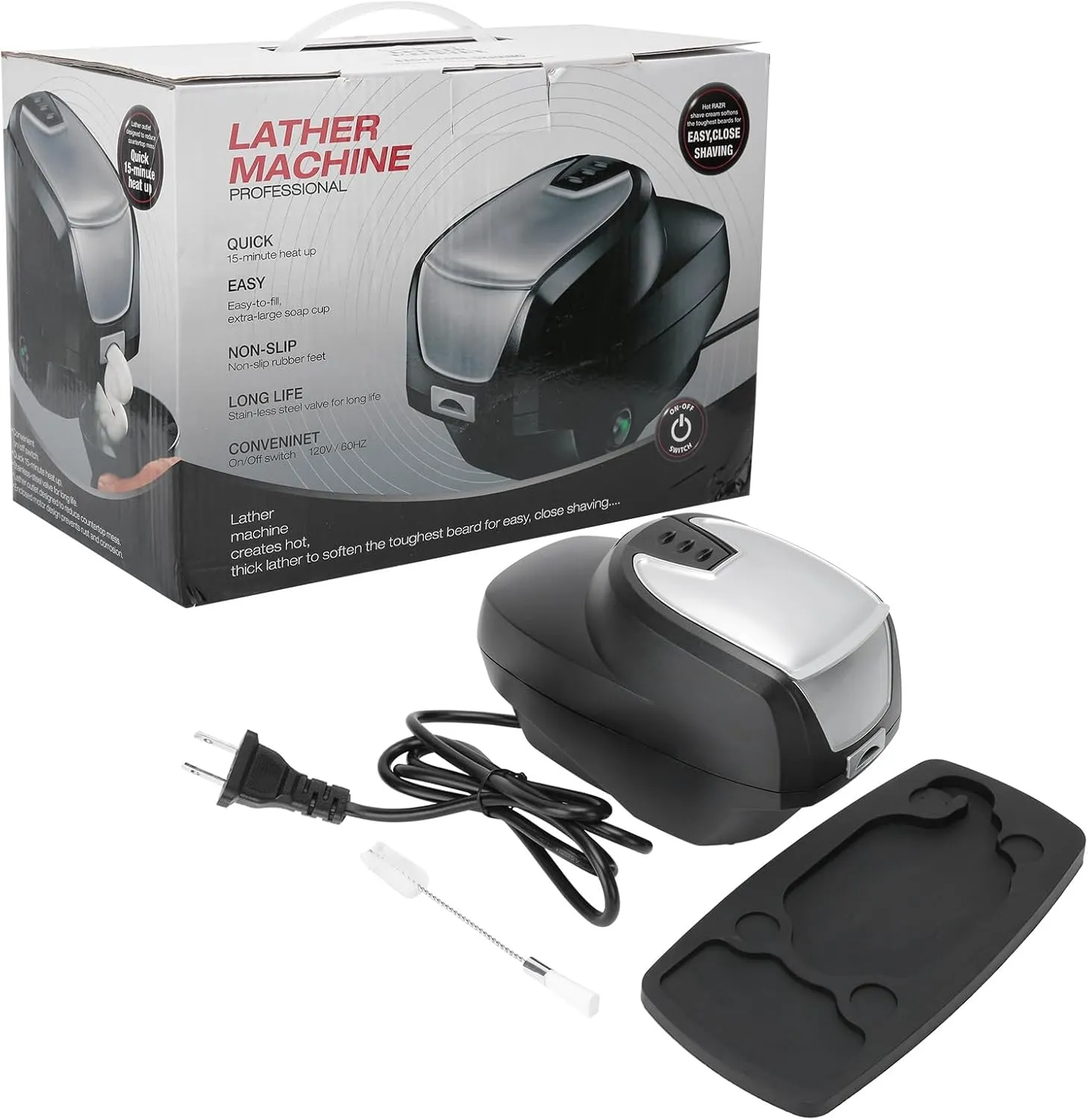 Hot Lather Machine, Lather Time Professional Hot Lather Machine for Shaving Professional Lather Maker for Face Shaving, Household Face Grooming Foaming Machine, Gifts for Men Husband Dad Barber