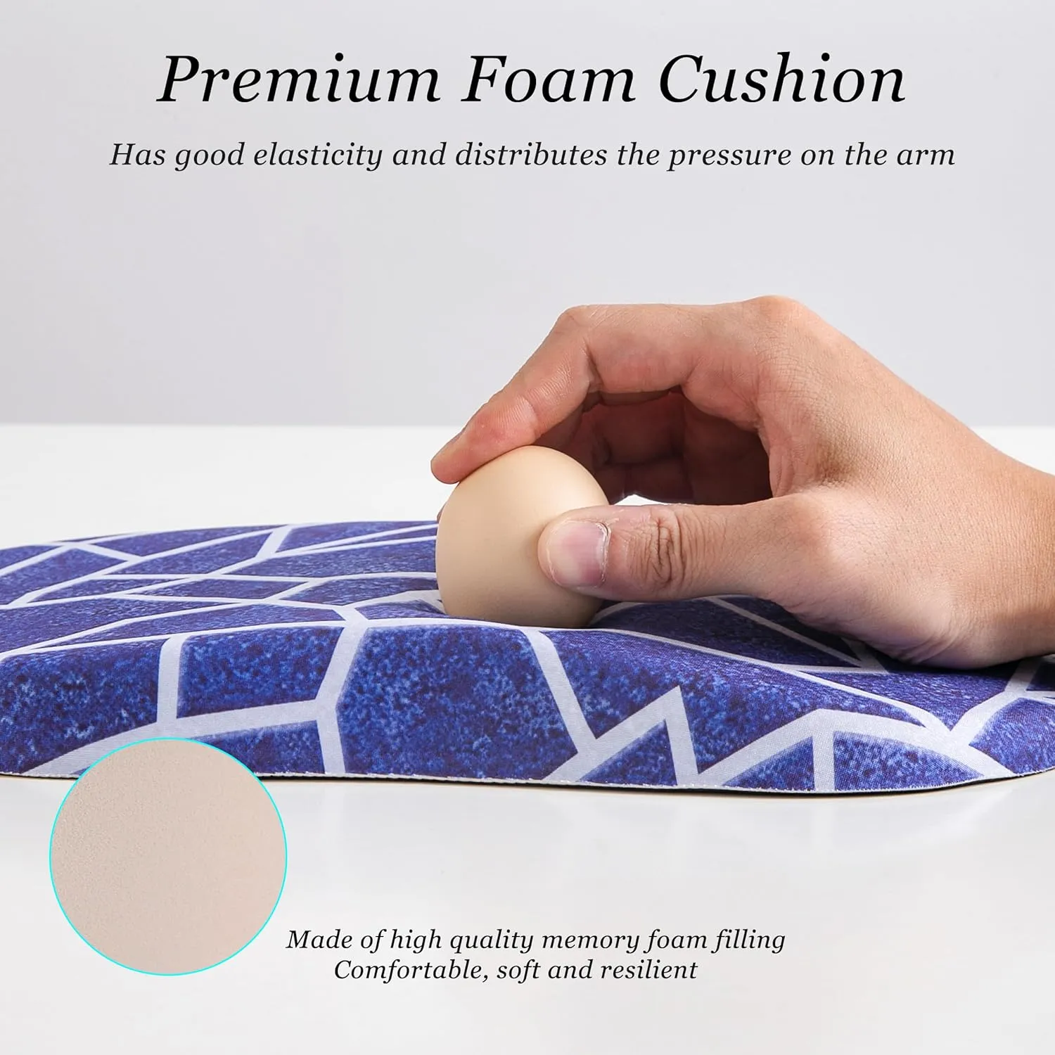 hueilm Ergonomic Mouse Pad Wrist Support,Pain Relief Mouse Pad with Wrist Rest,Entire Memory Foam Mouse Pad with Non-Slip PU Base,Comfortable Mousepad Perfect for Office & Home, 1PCS（Geometry）
