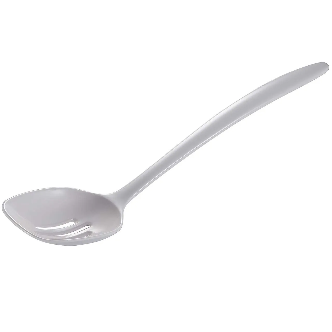 Hutzler 6-piece Melamine Cooking Utensils Set, Includes a 12-inch Long Slotted Spoon, Solid Spoon, Mixing Spoon, Slotted Turner, Soup Ladle, and Storage Crock