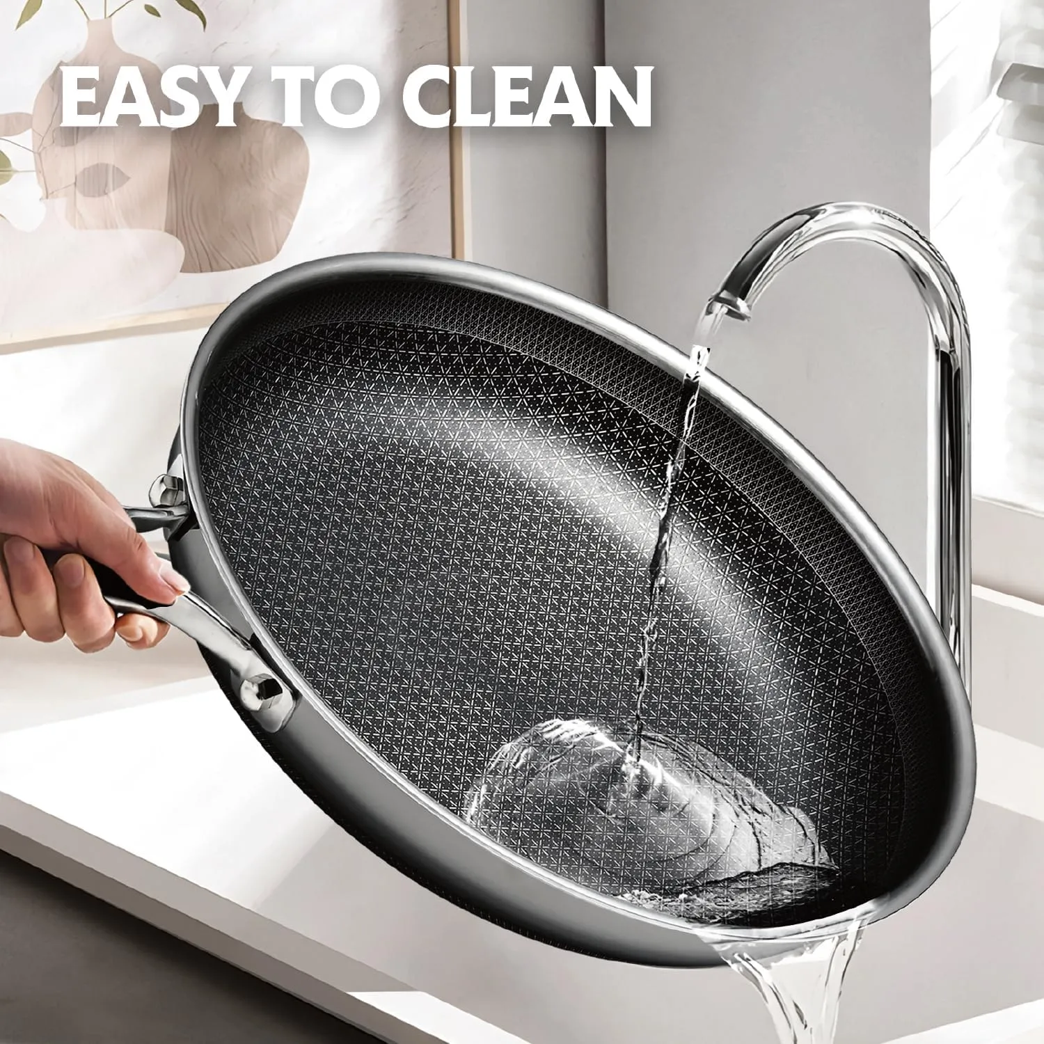Hybrid Pans Set Nonstick with 2Lid, 8&10&12 Inch Nonstick Frying Pans Set, Dishwasher Induction Oven Broiler Safe Stainless Steel Skillet, PFOA Free Kitchen set