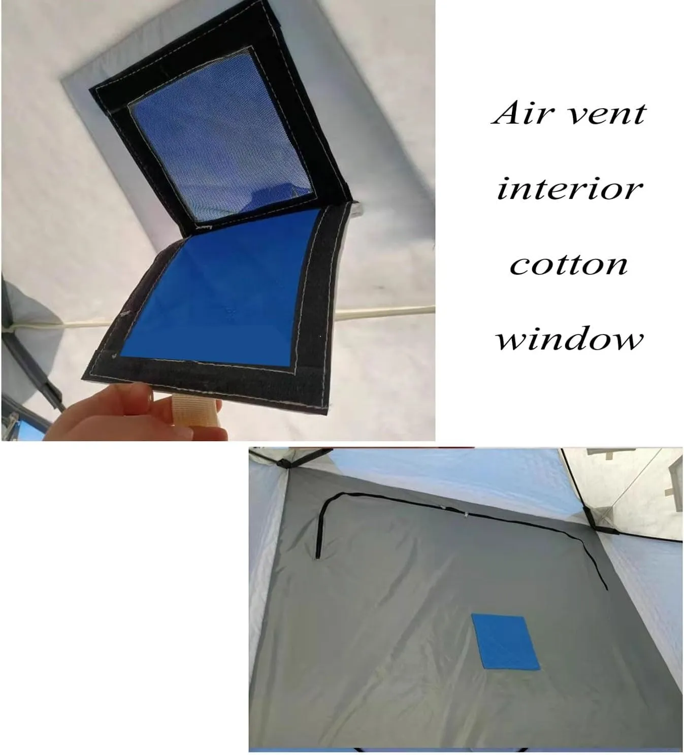 ice Fishing Tent ice Fishing shelter Insulated Hexagonal Winter Fishing Tent, Thickened to Keep Warm, Cold and Rainproof, with Firewood Heater and Chimney Opening(Color:2)