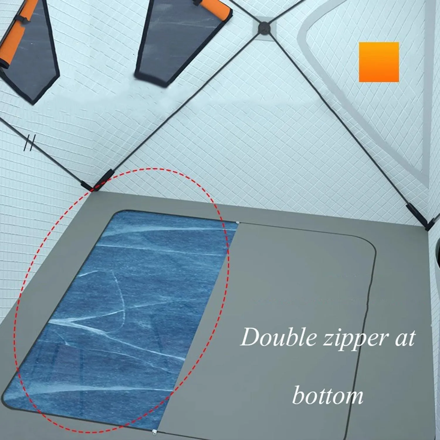ice Fishing Tent ice Fishing shelter Insulated Winter Outdoor Ice Fishing Tent for 1-2 People, Thickened with Cotton and Cold-Proof, Quick to Open Without Setting Up(Color:3)