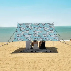 Ice Skates Cartoon Sketch Beach Camping Tent Sun Shelter for Whole Family, Beach Shade Canopy with UPF50  UV Protection,Easy Set Up and Carry,Outdoor Shade for Trips, Fishing, Backyard Fun Picn