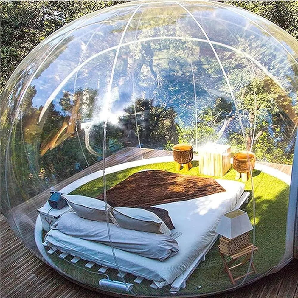Inflatable Bubble Camping Tent, Outdoor Rainproof Transparent Dome House for Family Backyard Stargazing (Size: 4m/13ft)