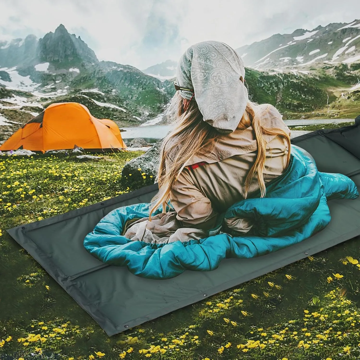 Inflatable Camping Mats - Thick Camping Pad with Pillow Fast Inflating,Floor Sleeping Mat Pad Self-Inflating Air Mattress Soft Mat for Adults