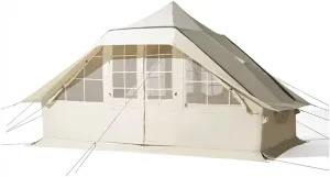 Inflatable Camping Tent with Pump, 5-8 Person Glamping Tents, Easy Setup 4 Season Windproof Outdoor House for Fishing, Camping & Hiking, White