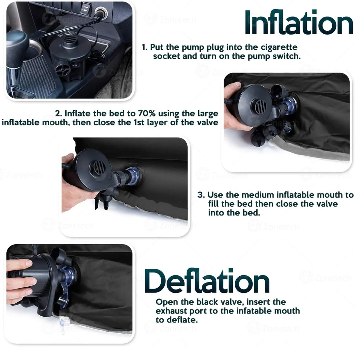 Inflatable Car Air Mattress Back Seat Bed,Portable Car Travel Sleeping Camping Air Mattress Blow Up Bed for Car Universal SUV