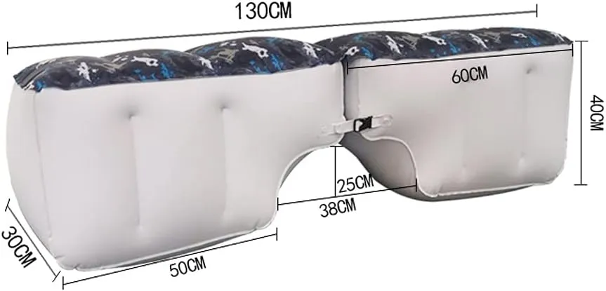 Inflatable Car Air Travel Bed Mattress for Back Seat Gap Pad, 130-30-40cm Auto Accessories Inflation Bed(Camouflage)
