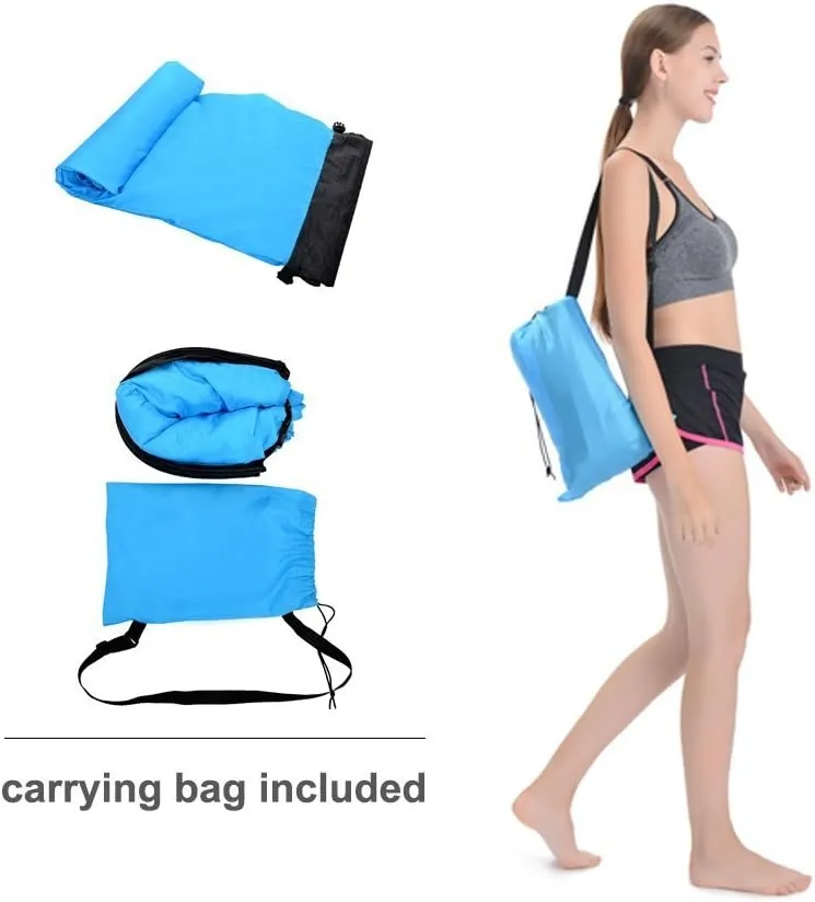 Inflatable Lounger Air Chair Sofa Bed Sleeping Bag Couch for Beach Camping Lake Garden (Green02)