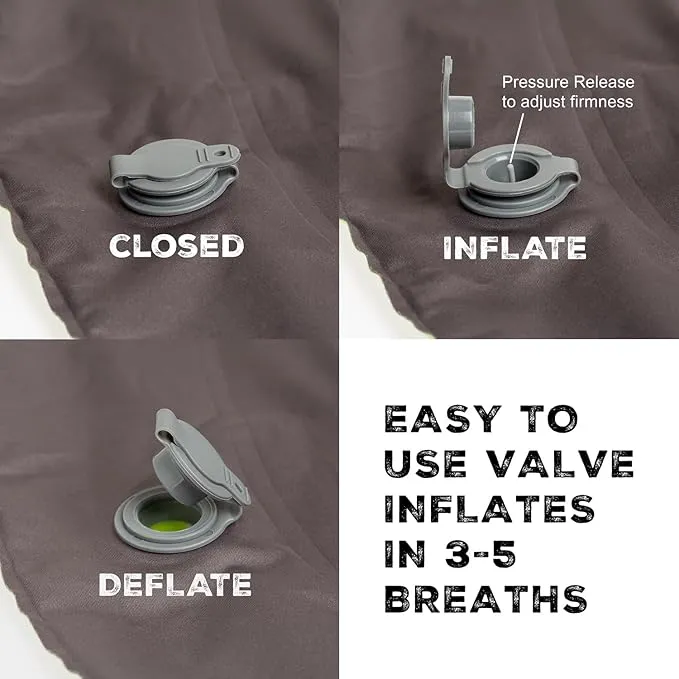 Inflatable Pillow for Camping - Lightweight, Compact, Compressible, Waterproof, Adjustable Firmness Camping Pillow, for Sleeping During Travel, Backpacking, Hiking, and Outdoor Adventure