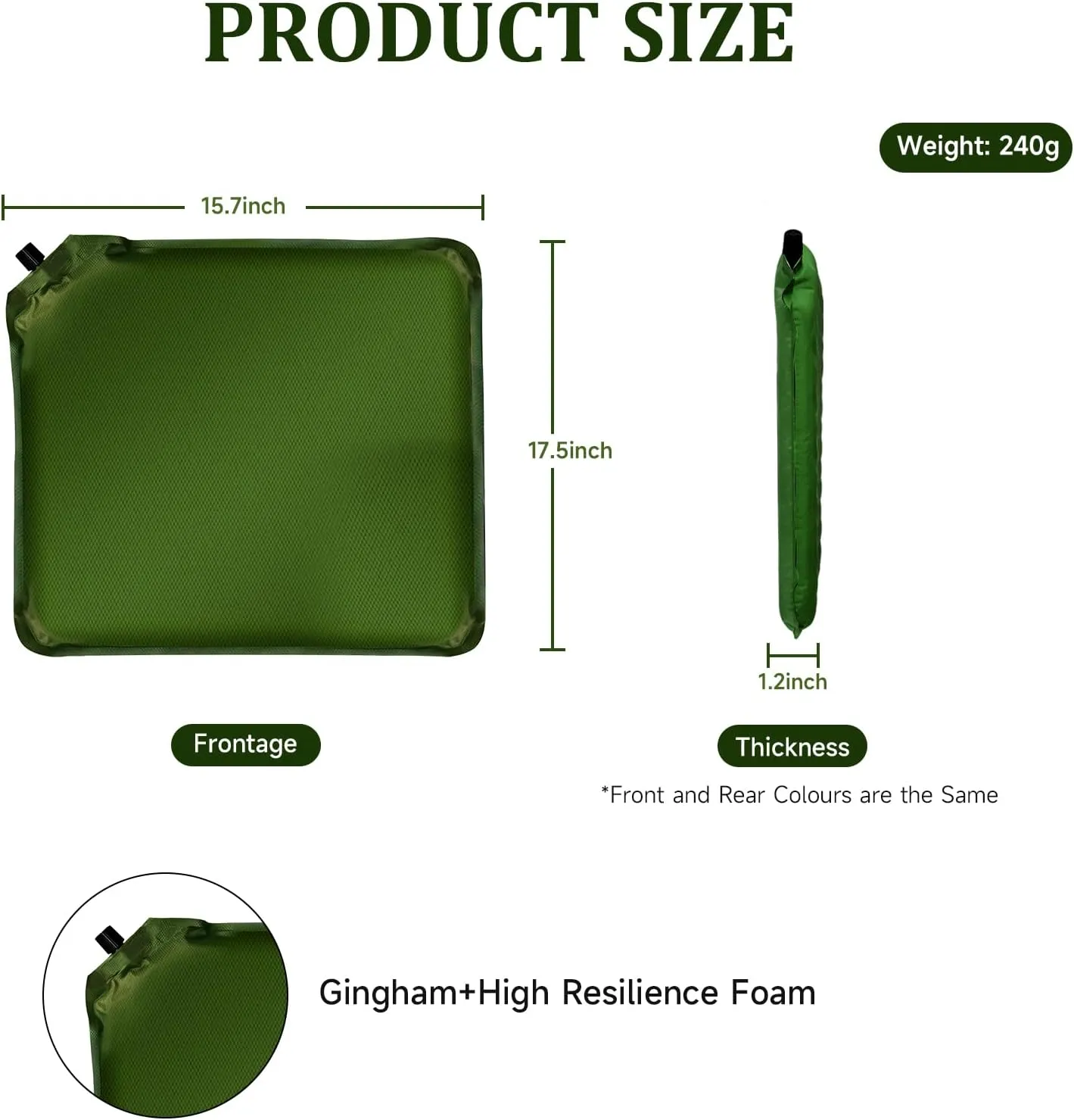 Inflatable Seat Cushion, Portable Airplane Stadium Bleacher Sitting Pad, Lightweight Self-Inflatable Moisture and Water Resistant Camping Chair Mat for Office Car Outdoor