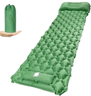 Inflatable Sleeping Mattress Inflatable Sleeping Mat Lightweight Folding Camping, Inflatable Sleeping Mat for Outdoor, Self-Inflating Camping Mat with Built-in Inflatable Pillow, F