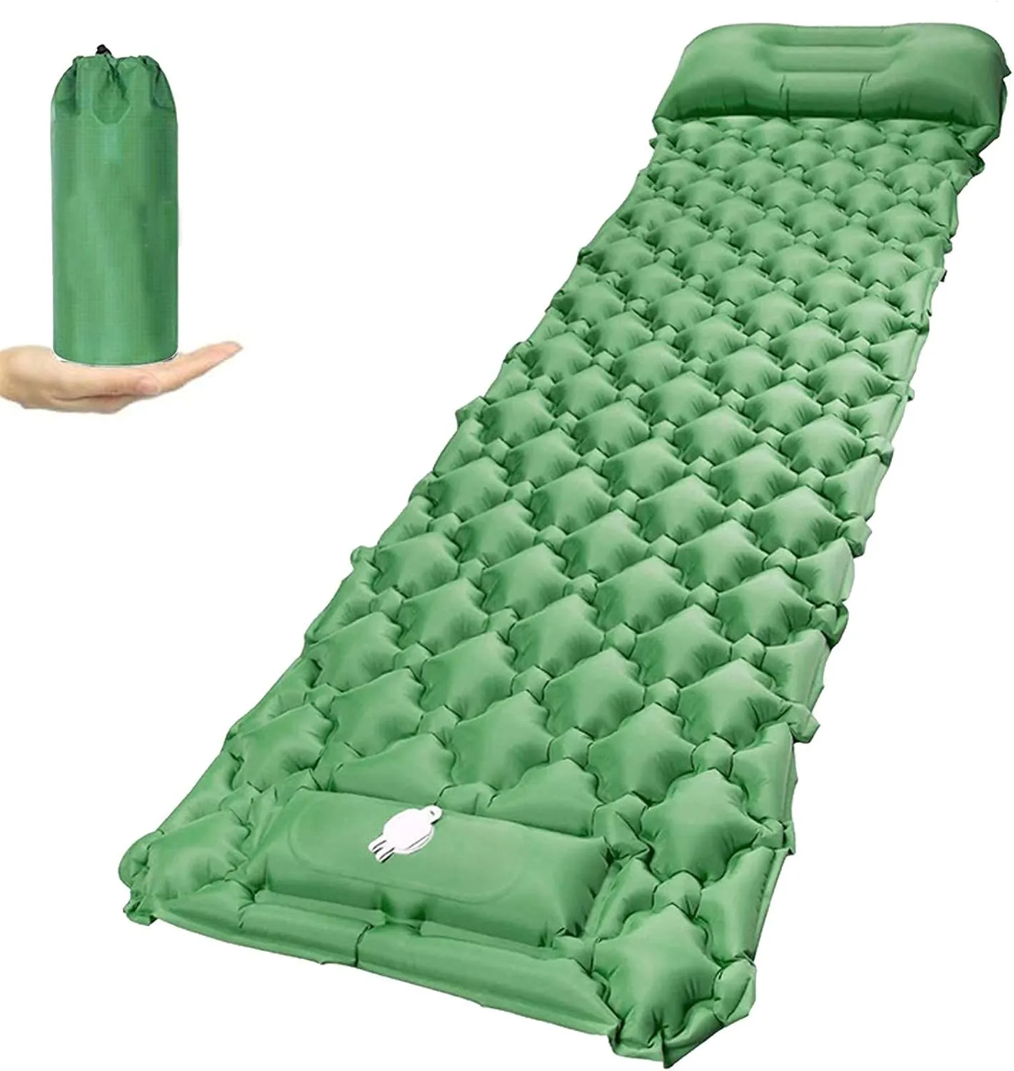 Inflatable Sleeping Mattress Inflatable Sleeping Mat Lightweight Folding Camping, Inflatable Sleeping Mat for Outdoor, Self-Inflating Camping Mat with Built-in Inflatable Pillow, F