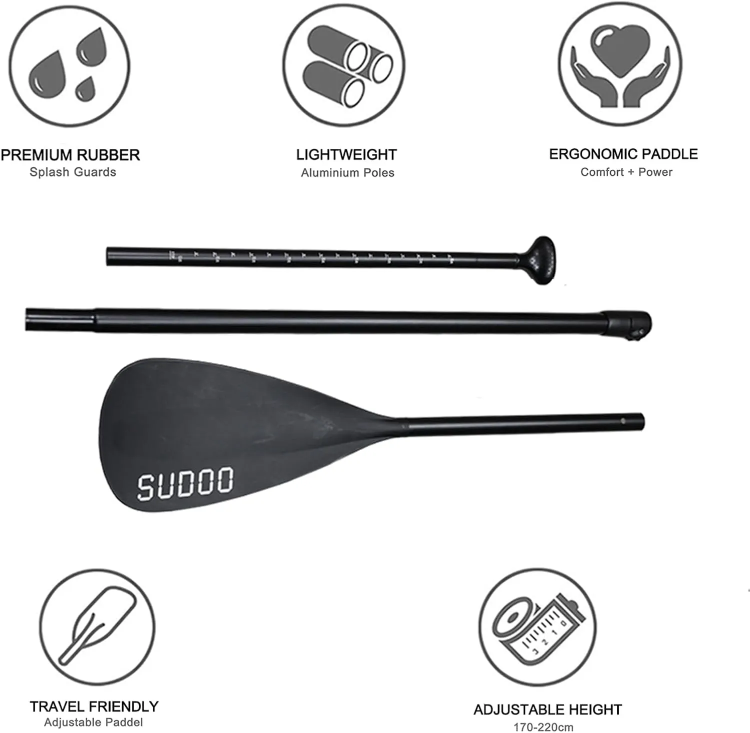 Inflatable Stand Up Paddle Board 10‘6‘‘x33‘‘- Ultra-Light SUP with Backpack, Pump, Paddle, Coil Leash, 3 Fins, Repair Kit, Stable Design, Non-Slip EVA Deck for Adults & Youth