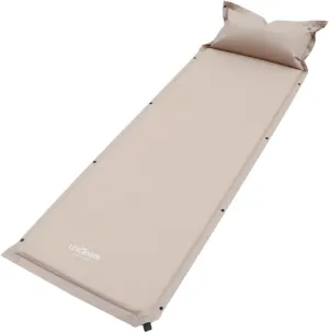 Inflating Mattress Outdoor Folding Cushion Stable Sleeping Pad, Khaki, 192cmx66cmx3cm