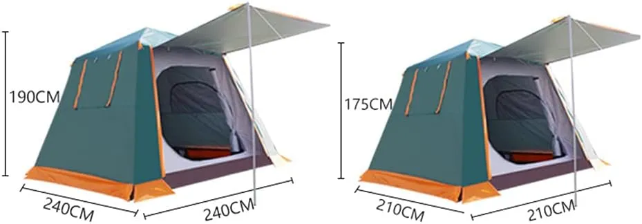 Instant Automatic Pop Up Camping Tent Easy Set Up Family Tent Perfect for Beach, Outdoor, Traveling,Hiking,Camping, Hunting, Fishing, 240X240X190CM, Green