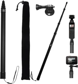Invisible Selfie Stick Pole Carbon Fiber, 110inch/280cm Light Extended Long Monopod Compatible with Insta360 X4 X3 ONE X2, ONE R, ONE X, ONE GO 3S 3 2 Action 360 Camera (17 to 110")