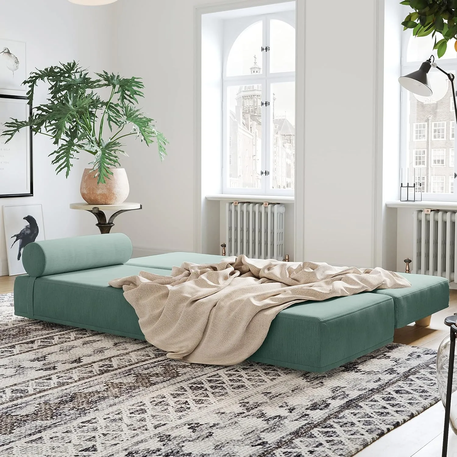 Jaxx Alon Daybed | Fold-Out Sleeper | Queen-Size Mattress - Caribbean…