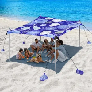 Jellyfish Beach Tent Canopy, 10 x 10 FT, UPF50  Sun Protection, Windproof, Easy Setup, Portable, 8 Person Capacity