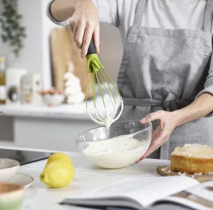 Joseph Joseph Twist Whisk Grey/Green - Silicone-coated steel wires
