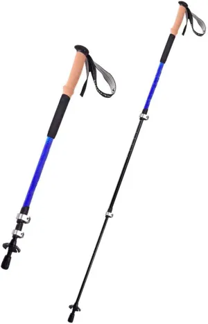 JUSHZ Walking Poles Walking Stick Hiking Poles Collapsible Lightweight Trekking Poles Wrist Strap for Seniors for Men Outdoor Telescopic Crutches for Adults with Handles 3 Sections
