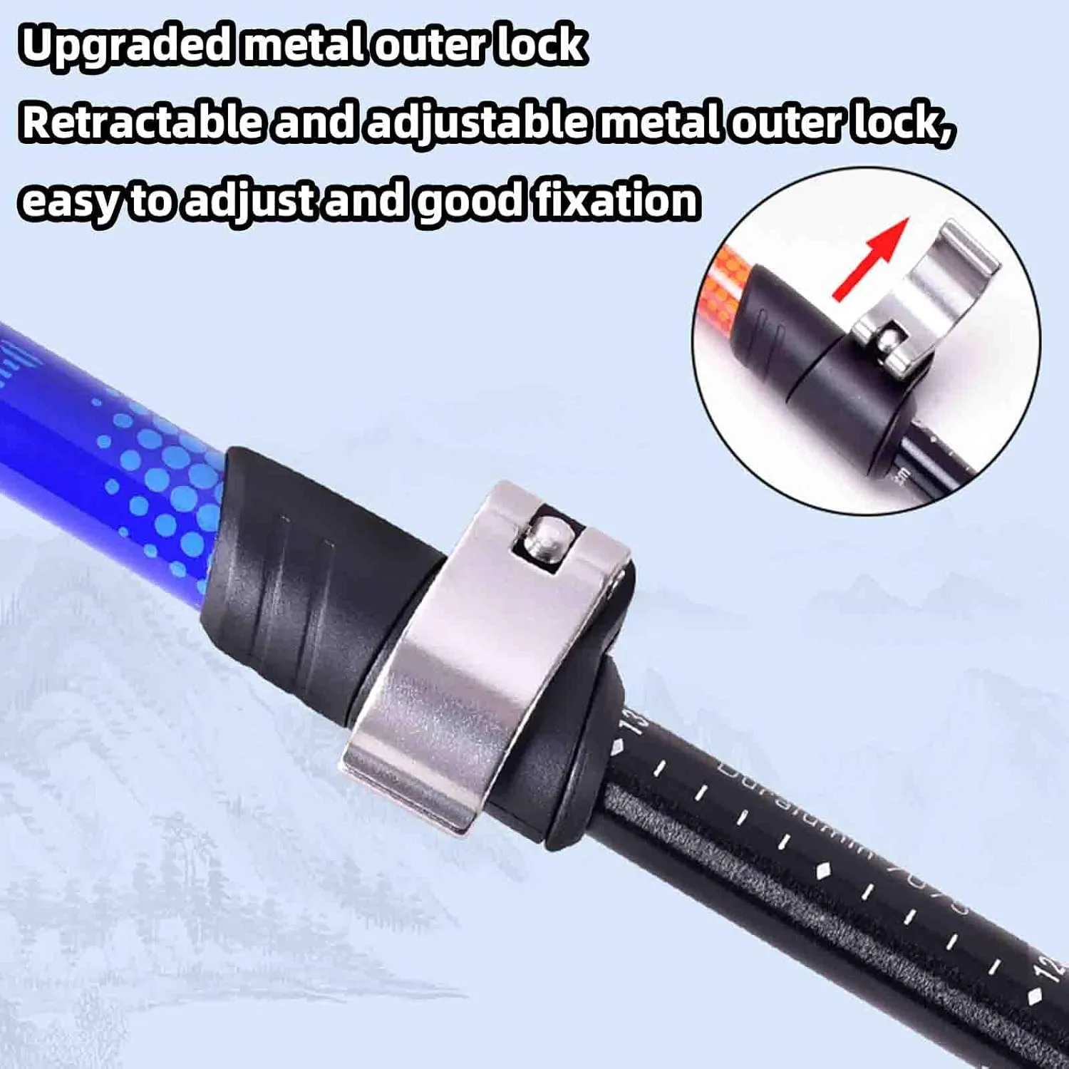 JUSHZ Walking Poles Walking Stick Hiking Poles Collapsible Lightweight Trekking Poles Wrist Strap for Seniors for Men Outdoor Telescopic Crutches for Adults with Handles 3 Sections