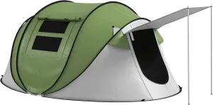 Kaimei 2-3 Person Instant Tent with Porch, Spacious Dome Camping Tent, 3000mm Waterproof, UV-Resistant, Easy Setup for Family Camping