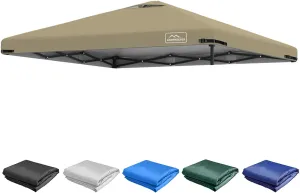 KAMPKEEPER 10x10 Replacement Top Pop Up Canopy Tent Top Cover Roof with Air Vent and Adjustable Elastic Strap, Polyester UV Waterproof for Outdoor Garden Patio Pavilion Sun Shade(Top Only) (Khaki)