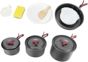 KESYOO 1Set Folding Pot Camping Cookware Outdoor Cooking Kit for Picnics and Camping Lightweight and Portable Cookware for Hiking Backpacking and Campfire Cooking