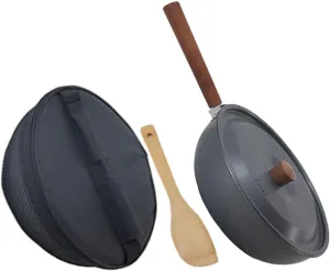 KESYOO 1Set Portable Camping Fry Pan Detachable Aluminum Alloy Frying and Boiling Pan for Outdoor Cooking Picnics and Hiking with Spatula and Storage Bag Camping