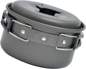 KICHOUSE Camping Nonstick Pan Removable Handle Aluminum Portable Cooking Pot Easy to Clean Outdoor Cookware Set