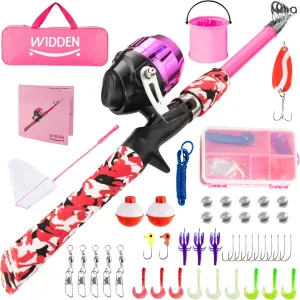 Kids Fishing Pole, Portable Telescopic Kids Fishing Poles for Boys and Girls, Fishing Rod and Reel Combo Kit with Tackle Box, and Fishing Net, Best Fishing Pole for Toddler Youth